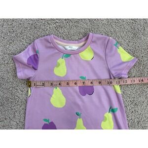 M&S Kids Purple Fruit Print T-Shirt Dress Pears Plums 2-3Y 3T T86 4084S